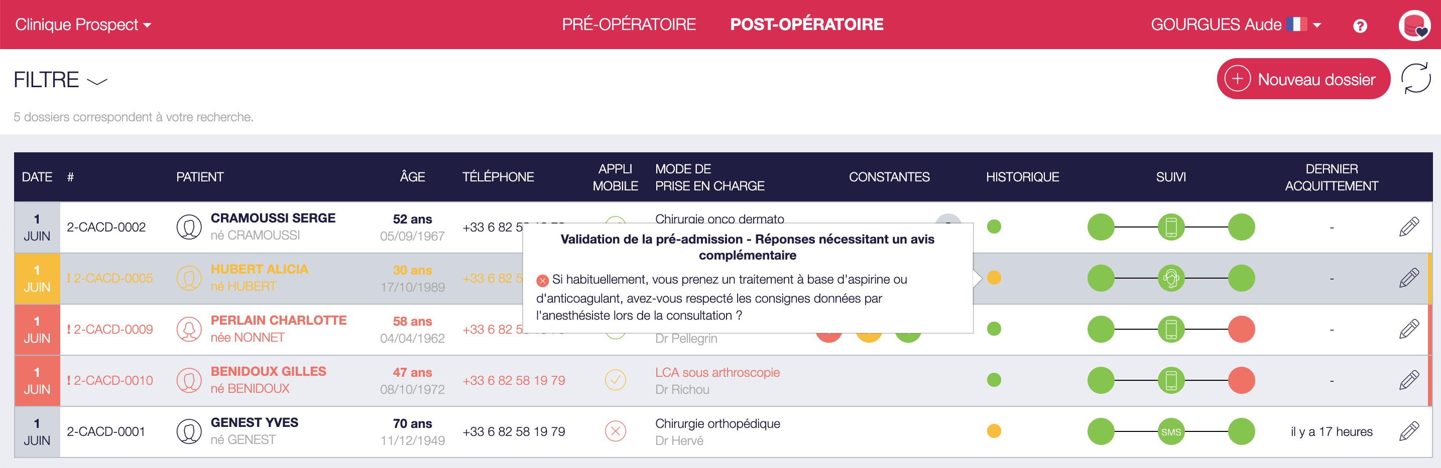 Historique des questionnaires